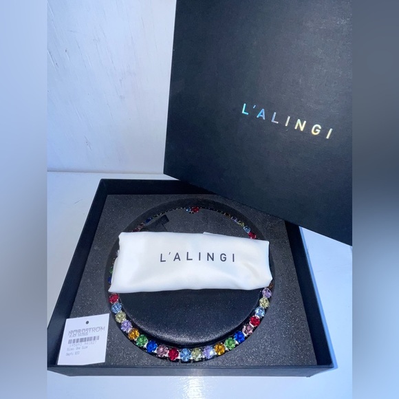 L’ALIGNI Eternity Rainbow Crystal Top Handle Bag-Black Rainbow - Picture 12 of 15